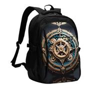 WZYCWB Cool Steampunk Gears Printed laptop backpack, business men's commuter backpack, computer bag with USB port charging