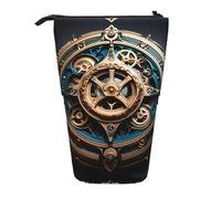 WZYCWB Cool Steampunk Gears Printed Retractable Pen Holder for Dorm or Office use.