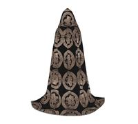 WZYCWB Copper ring Printed Medium Hooded Cape, Holiday Party Costume, Carnival Party Prop, Sizes S/M/L