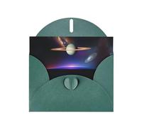 WZYCWB Cosmic Saturn Dark Green Pattern cards, holiday greeting cards, suitable for family, friends and couples