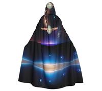 WZYCWB Cosmic Saturn Patterned hooded cape, robe Cosplay costume for men and women, Halloween adult role play costume