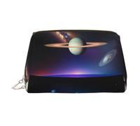WZYCWB Cosmic Saturn Printed Leather Cosmetic Bag - Stylish and Portable Cosmetic Storage Bag