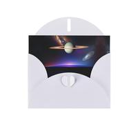 WZYCWB Cosmic Saturn White Pattern cards, holiday greeting cards, suitable for family, friends and couples