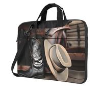 WZYCWB Cowboy Black Hat Western Boots 14 inch Print Laptop Crossbody Bag/Briefcase, Suitable for Daily Office Use and Business Travel