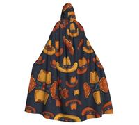 WZYCWB cowboy hat Halloween hooded cape, a stylish adult cape perfect for carnivals, themed parties, and masquerades.