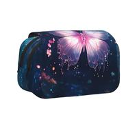 WZYCWB Crystal butterfly in water Patterned Portable Pencil Case ideal for organizing pens in the office or storing makeup brushes