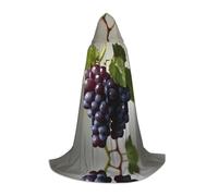 WZYCWB Crystal Grapes Printed Hooded Cape | Cosplay Costume, Halloween Anime Party Prop - Small