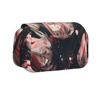 WZYCWB Crystal Pink Tulips Patterned Portable Pencil Case ideal for organizing pens in the office or storing makeup brushes