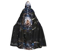 WZYCWB Crystal White Rose Patterned Hooded Cape - Ideal Costume for Carnival/Festival Party Cosplay