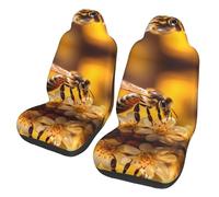 WZYCWB Cute Bee Car Seat Protectors (2 Pack) - Vehicle Seat Covers for Sedan, SUV, Truck & Van, Interior Protection