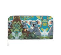 WZYCWB Cute black cat Leather clutch bags zipper wallets and card holders are perfect for travel or daily use, Two Happy Koalas, One Size