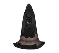 WZYCWB Cute black cat Print M Hooded Cape | Cosplay Costume, Halloween Anime Party Prop