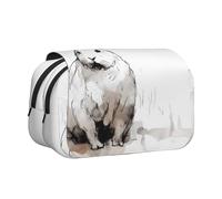 WZYCWB Cute Bunny Patterned Portable Pencil Case ideal for organizing pens in the office or storing makeup brushes