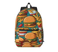 WZYCWB cute burger fries Printed backpack with pockets - suitable for work, business trips, travel, sports