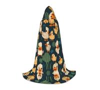 WZYCWB Cute cartoon bunny Printed Large Hooded Cape, Holiday Party Costume, Carnival Party Prop, Sizes S/M/L