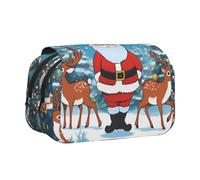 WZYCWB Cute Christmas deer Portable Pencil Case ideal for organizing pens in the office or storing makeup brushes