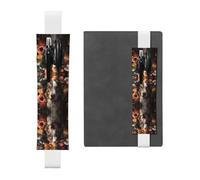 WZYCWB Cute dog with flowers Leather Pen Holder Bookmark, Adjustable Leather Pen Holder, Perfect for Back to School Christmas Gifts