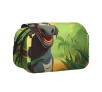 WZYCWB Cute donkey Patterned Portable Pencil Case ideal for organizing pens in the office or storing makeup brushes