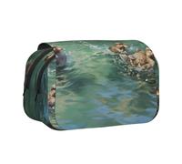 WZYCWB Cute Duck Patterned Portable Pencil Case ideal for organizing pens in the office or storing makeup brushes