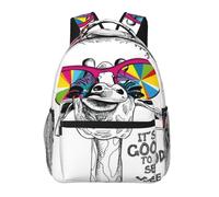 WZYCWB cute funny giraffe Casual Backpack, 11.4x15.7x7.8 Inch, Laptop Backpack for Travel Hiking Business Camping Gym
