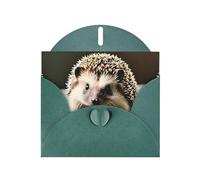 WZYCWB Cute hedgehog Patterned Dark Green Holiday Card (6x4) with Envelope. Suitable for birthdays, weddings, and condolences.