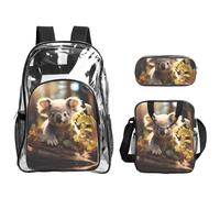 WZYCWB Cute Koala Plant Printed backpack set | Lunch bag and pencil case | Perfect for work, business trips, and vacations.