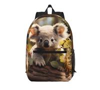 WZYCWB Cute Koala Plant Printed backpack with pockets - suitable for work, business trips, travel, sports