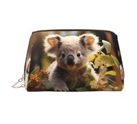 WZYCWB Cute Koala Plant Printed Leather Cosmetic Bag for Women - Stylish and Soft, Durable