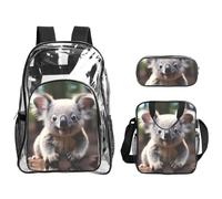 WZYCWB Cute Koala Printed backpack set | Lunch bag and pencil case | Perfect for work, business trips, and vacations.