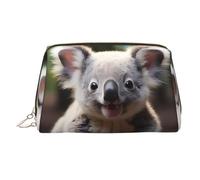 WZYCWB Cute Koala Printed Leather Cosmetic Bag - Stylish and Portable Cosmetic Storage Bag