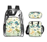WZYCWB Cute little baby dinosaur Printed backpack set | Lunch bag and pencil case | Perfect for work, business trips, and vacations.
