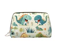 WZYCWB Cute Little Baby Dinosaur Printed Leather Cosmetic Bag for Women - Stylish and Soft, Durable