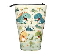 WZYCWB Cute Little Baby Dinosaur Retractable Storage Container for Pen Holders, Makeup Brush Holders, or Coin Drawstring Bags.