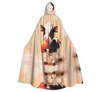 WZYCWB Cute little cow Halloween hooded cloak, unisex fashion cloak suitable for Halloween cosplay party