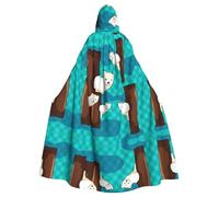 WZYCWB Cute little raccoon Halloween hooded cloak, unisex fashion cloak suitable for Halloween cosplay party