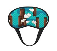 WZYCWB Cute Little Raccoon Printed Sleeping Eye mask, Full Coverage, relieves Eye Fatigue