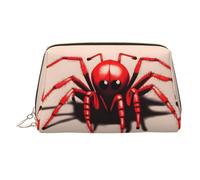 WZYCWB Cute Little red Spider Printed Leather Cosmetic Bag for Women - Stylish and Soft, Durable