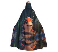 WZYCWB Cute little shark Halloween hooded cloak, unisex fashion cloak suitable for Halloween cosplay party