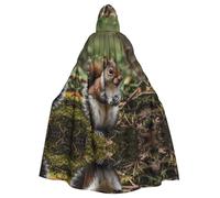 WZYCWB Cute little squirrel Halloween hooded cloak, unisex fashion cloak suitable for Halloween cosplay party