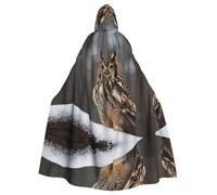 WZYCWB Cute owl Halloween hooded cloak, unisex fashion cloak suitable for Halloween cosplay party