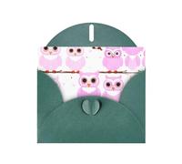 WZYCWB Cute owl Patterned Dark Green Holiday Card (6x4) with Envelope. Suitable for birthdays, weddings, and condolences.