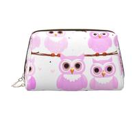 WZYCWB Cute owl Patterned Leather Cosmetic Bag - Perfect for Carry-On or Home Organization