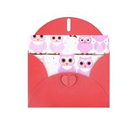 WZYCWB Cute owl Patterned Red Holiday Card (6x4) with Envelope. Suitable for birthdays, weddings, and condolences.