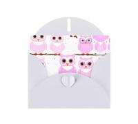 WZYCWB Cute owl Patterned White Holiday Card (6x4) with Envelope. Suitable for birthdays, weddings, and condolences.