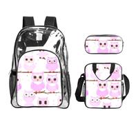WZYCWB Cute owl Printed backpack set | Lunch bag and pencil case | Perfect for work, business trips, and vacations.