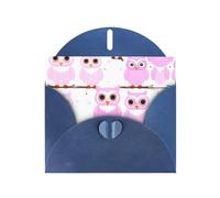WZYCWB Cute owl Printed Blue Pearlescent Paper Holiday Card with Envelope. Suitable for birthday wishes wedding congratulations and condolences.