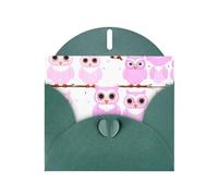 WZYCWB Cute owl Printed Dark Green Pearlescent Paper Holiday Card with Envelope. Suitable for birthday wishes wedding congratulations and condolences.