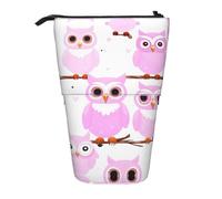 WZYCWB Cute owl Retractable Storage Container for Pen Holders, Makeup Brush Holders, or Coin Drawstring Bags.