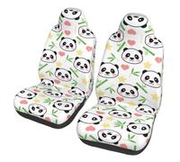 WZYCWB cute panda bamboo star Printed Car Seat Covers - Suitable for Sedans, SUVs, Trucks, and Vans - (2-Pack)
