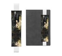 WZYCWB Cute Panda Plant Diary pencil pouches, PVC pen holders and pen holders with elastic bands, and bookmarks are the best gift choices., White, One Size